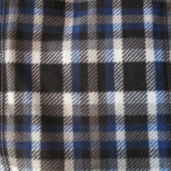 Flannel Plaid Long Scarf Fringe  68" Length Blue Black Fall Winter Warm and Soft - Picture 4 of 6